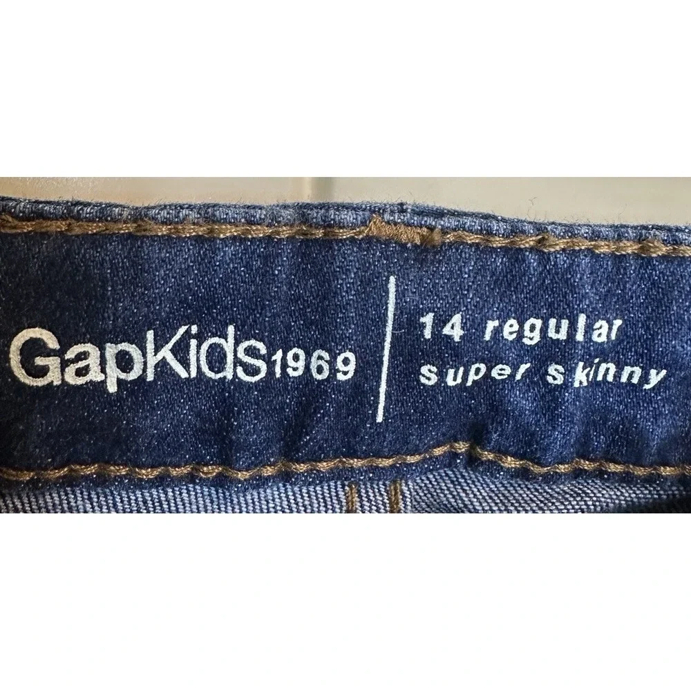 Gap Kids 1969‎ Super Skinny Jeans Cotton Blend Size 14 adj waist GUC